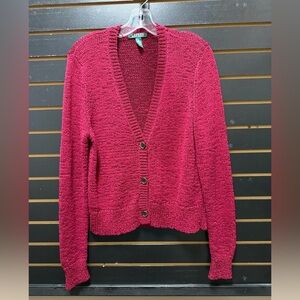 Lauren Ralph Lauren XL Knit Cardigan – Berry Red